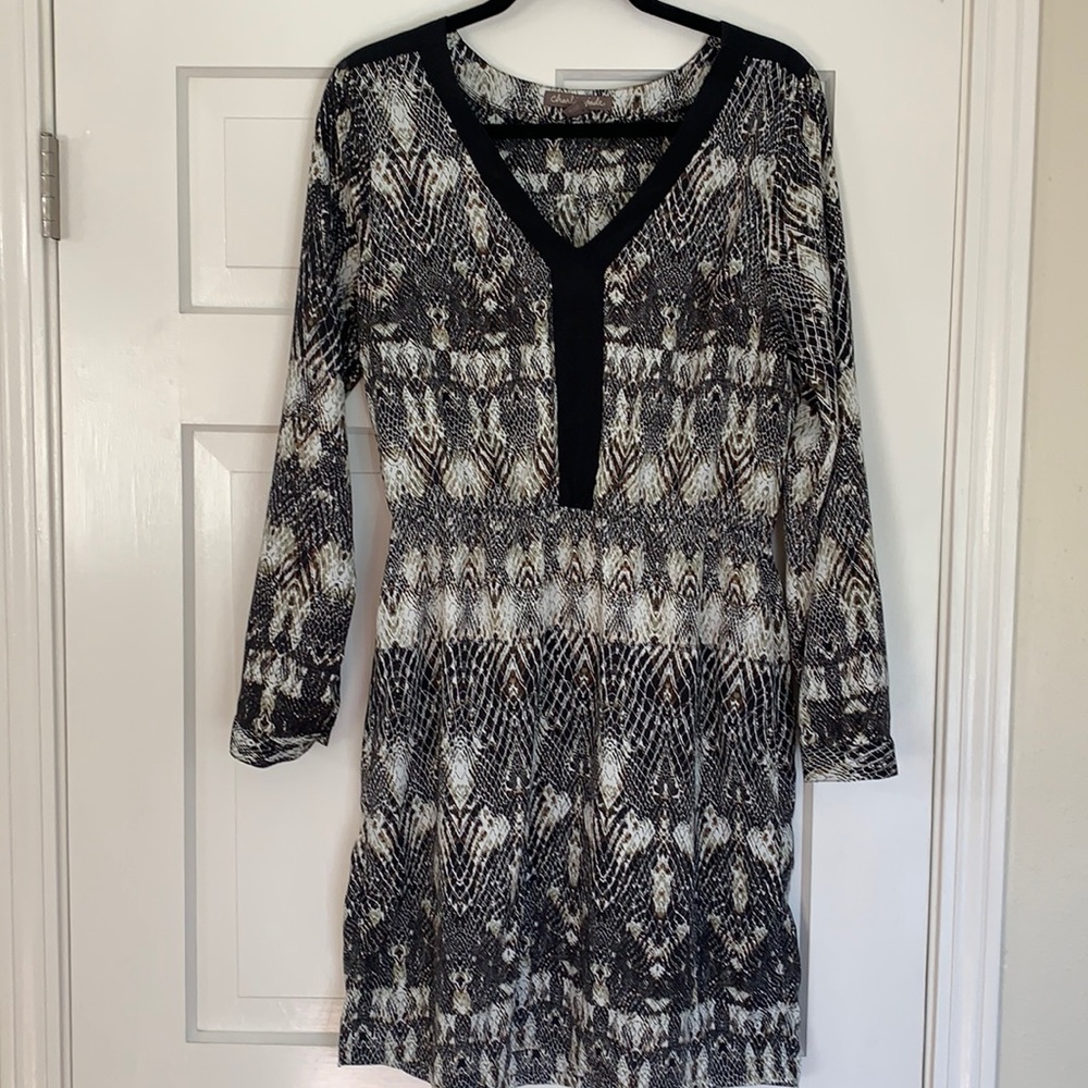 Snake print long sleeve dress size large